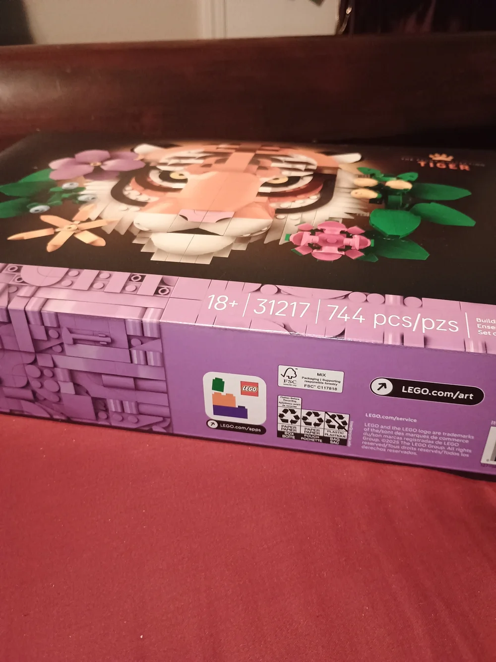 Lego Tiger Face Art Build Kit - Orange White Green Purple Pink